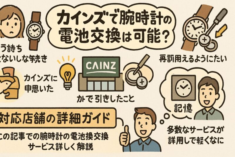 カインズで腕時計の電池交換は可能？対応店舗の詳細ガイド