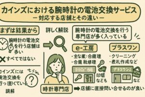 カインズにおける腕時計の電池交換サービス：対応する店舗とその違い