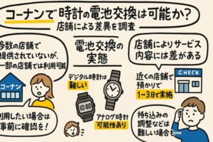 コーナンで時計の電池交換は可能か？店舗による差異を調査