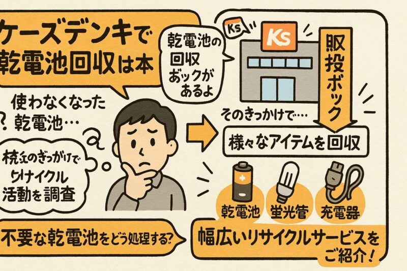 ケーズデンキで乾電池回収は本当？その他の回収サービスもご紹介！