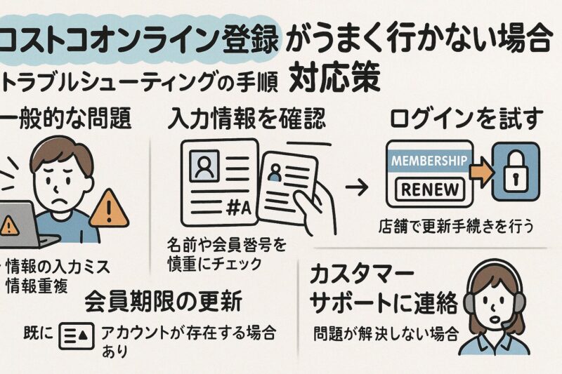 コストコオンライン登録がうまく行かない場合の対応策