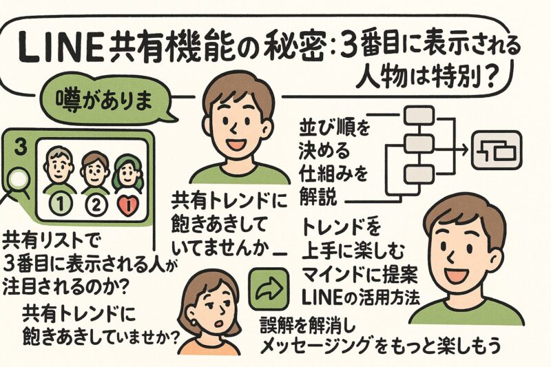 LINE共有機能の秘密：3番目に表示される人物は特別？