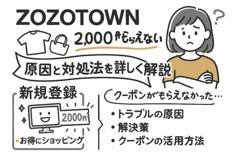ZOZOTOWN新規登録で2,000円もらえない？原因と対処法を詳しく解説