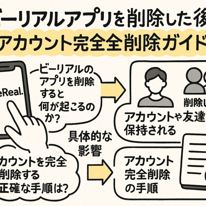 ビーリアルアプリを削除した後の変化とアカウント完全削除ガイド
