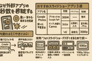 外部アプリで大量写真の秒数を一括指定する方法